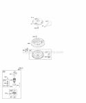 Electric Starter Flywheel Diagram and Parts List for 214907-0272-E1  Briggs and Stratton Engine